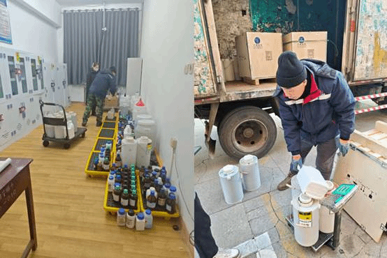 beat365顺利完成实验室废弃物集中规范处置工作